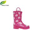 Bottes de pluie d&#39;imprimerie rose